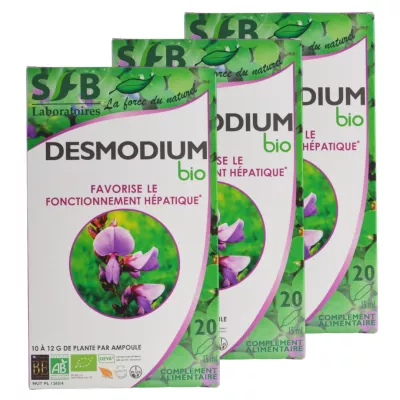 Desmodium Fort bio - 20 ampoules - Complément alimentaire bio - SFB Laboratoires